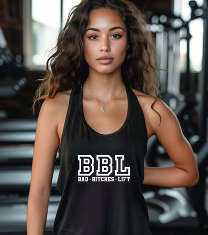 BBL 'Bad Bitches Lift' Women's Racerback Tank Top - Ideal for Workout and Casual Wear